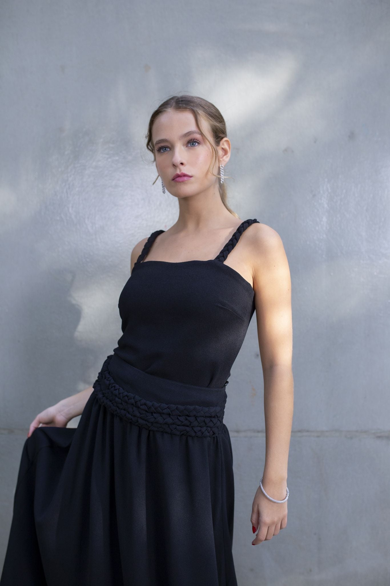 Shiri Crepe Black Skirt